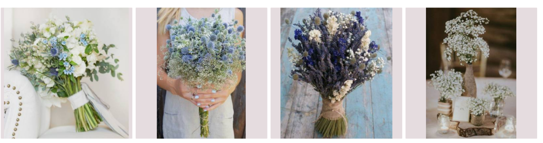 Bridal Inspiration Blue and white bridal flowers
